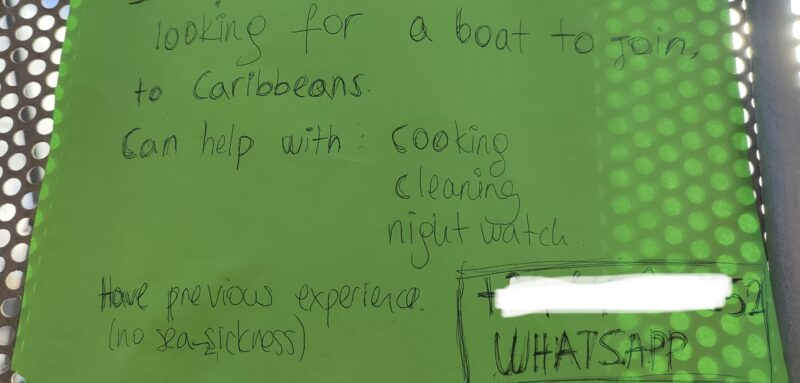Looking for a boat to join to Caribbeans