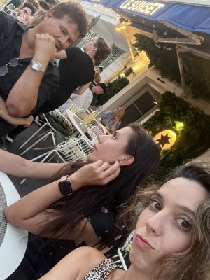 with friends.